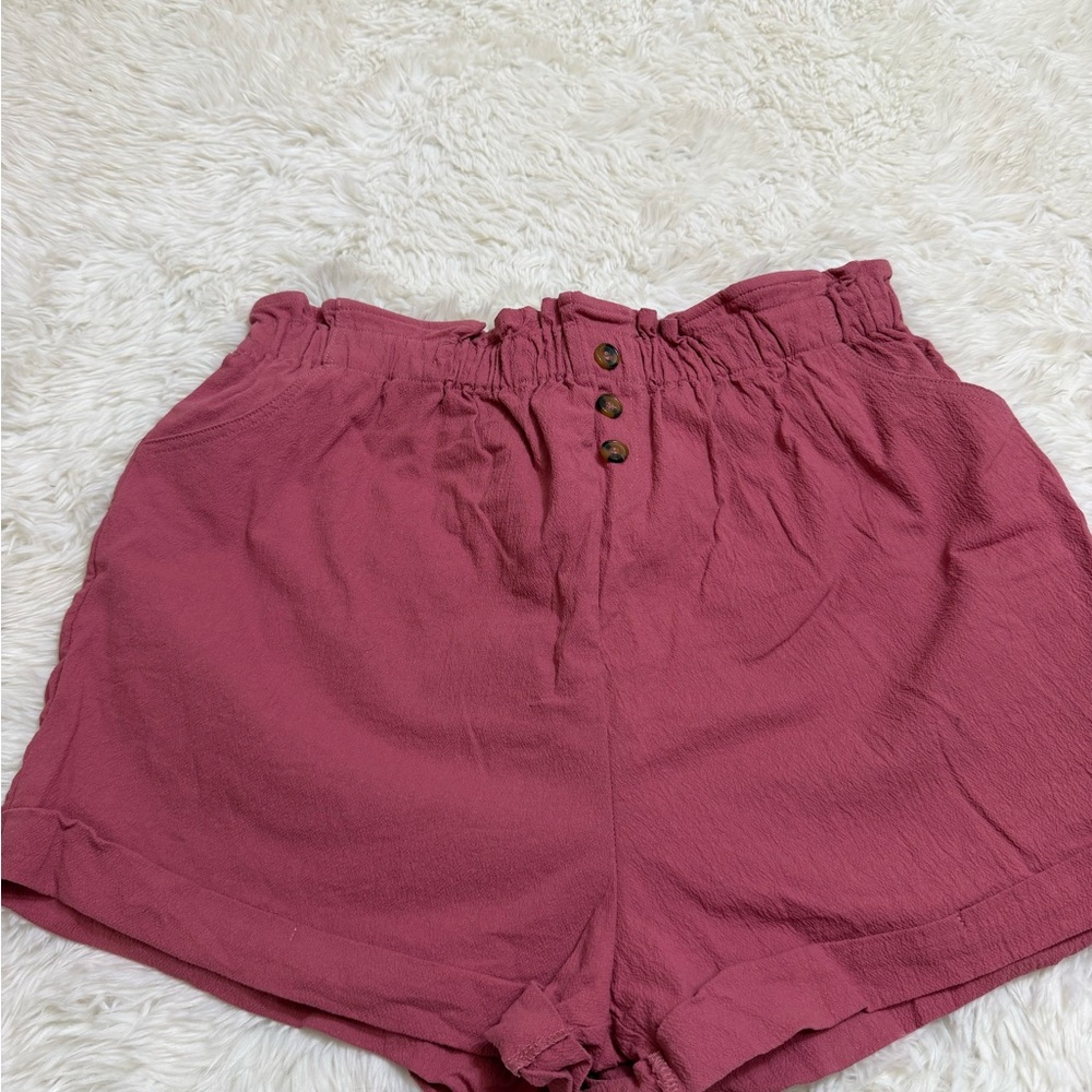 Francesca's Collections High Waist Burgundy Shorts